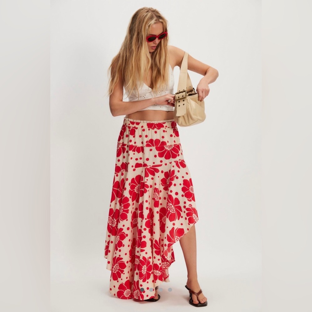 Free People printed maxi skirt